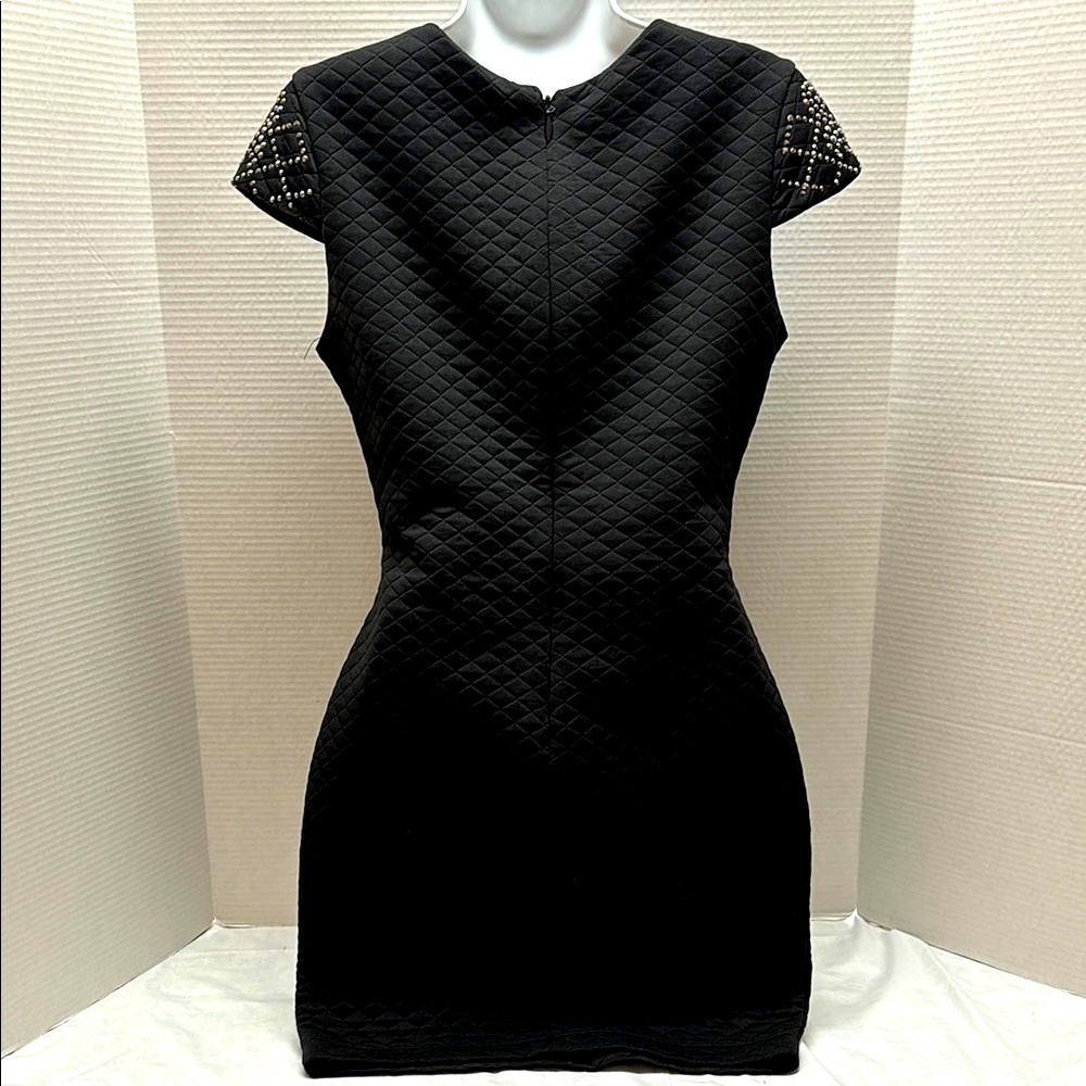 Bebe Black and Silver Sequin Bodycon Mini Dress - Picture 5 of 6
